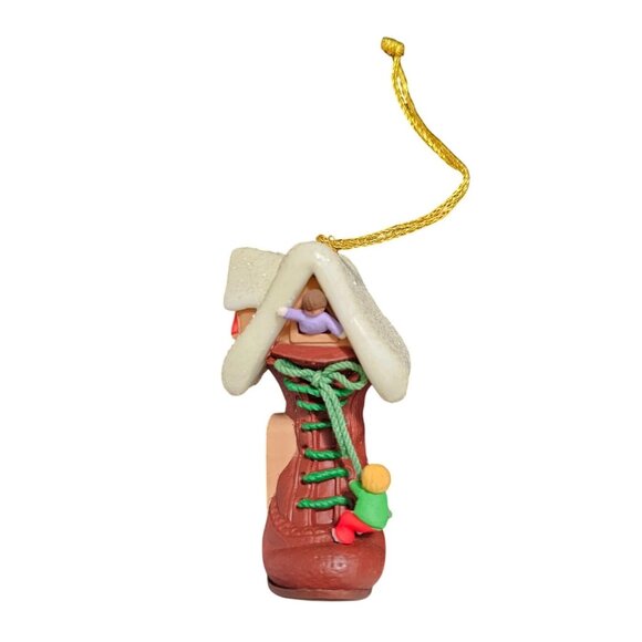 Vintage Hallmark 1980 Old Woman Who Lived in a Shoe w/children Christmas Ornamen - Picture 3 of 5